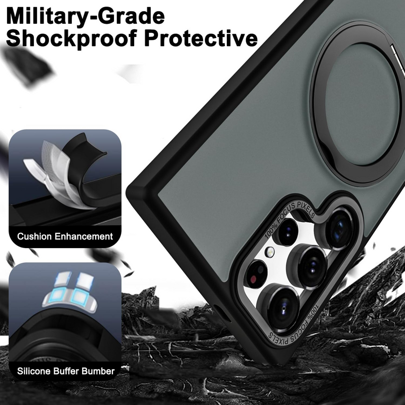 Case transparente Matte - Magsafe, à prova de choque, para Samsung S24, S23, S22 Ultra, Plus