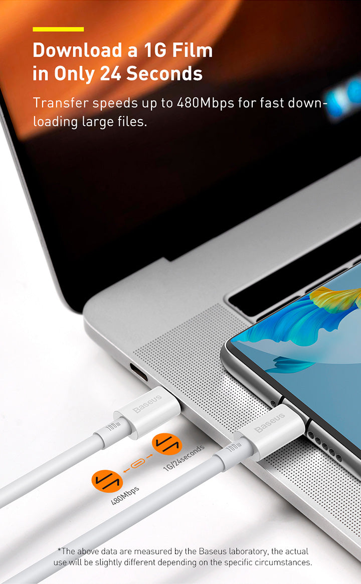 Baseus-Cabo Tipo C para MacBook, USB C para USB Pro, Carregamento Rápido 4.0