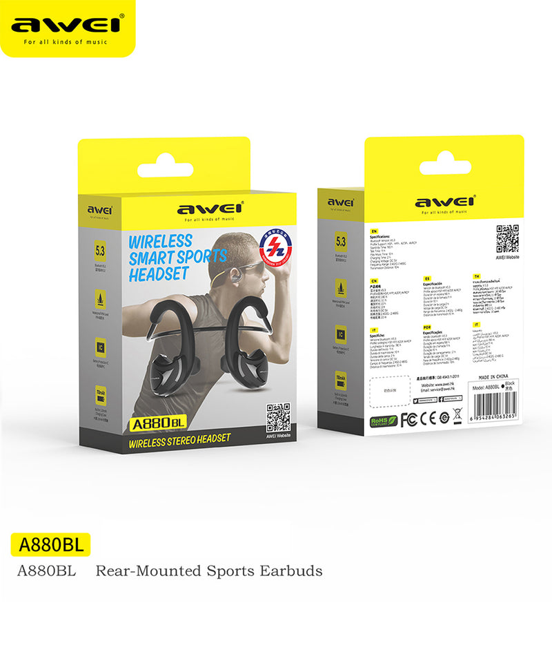 Fone de ouvido bluetooth Awei A880BL