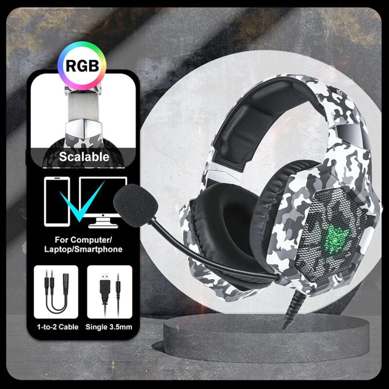 ONIKUMA Gaming Headset with Flexible HD Mic RGB