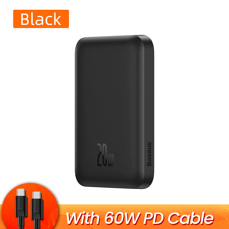 Baseus-Banco de Energia Magnética Sem Fio, Mini Bateria Externa Portátil