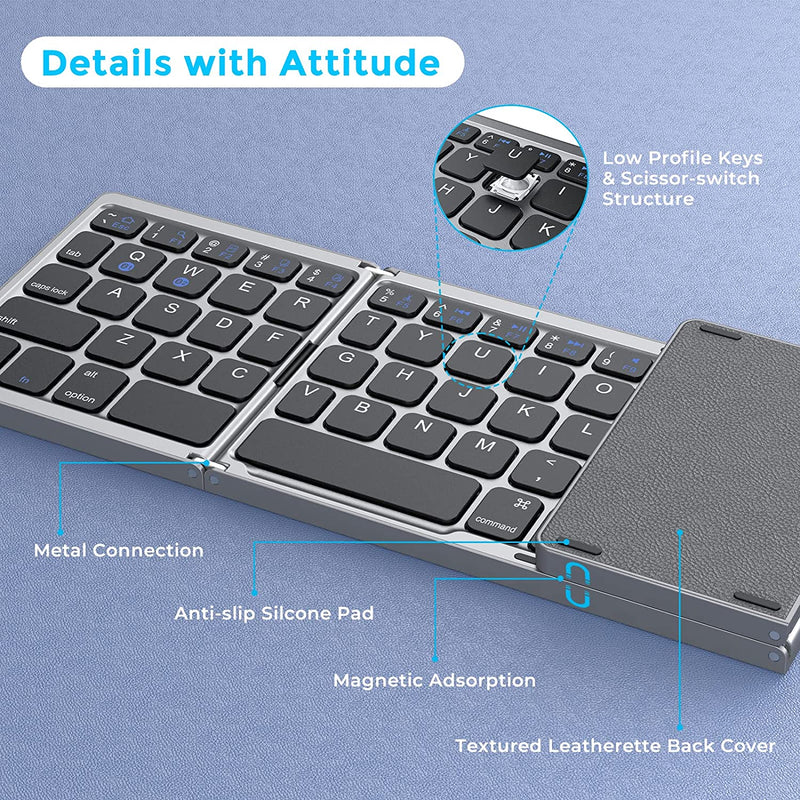 Seenda-teclado bluetooth sem fio, recarregável, portátil