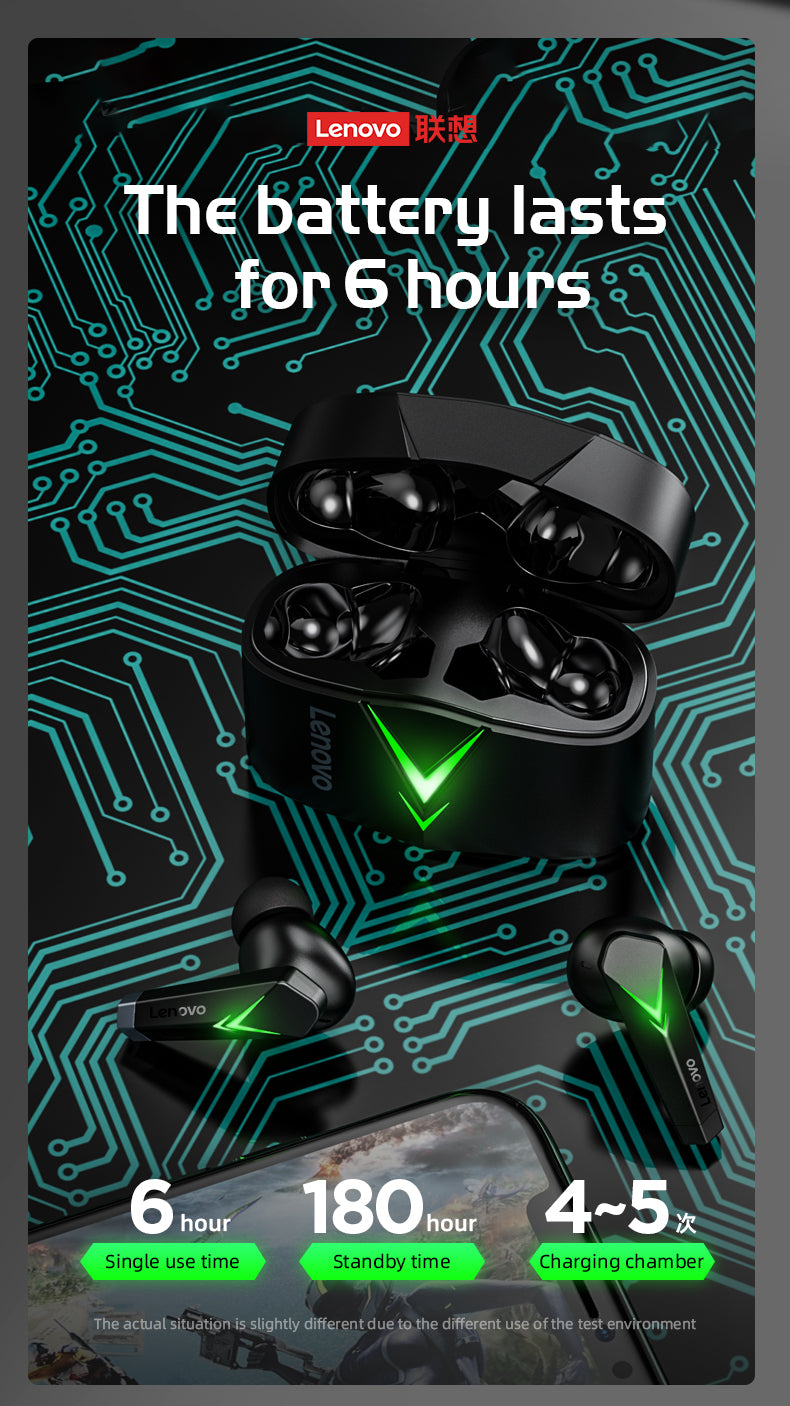 Fone De Ouvido Lenovo-LP6 TWS Gaming com redução de ruido