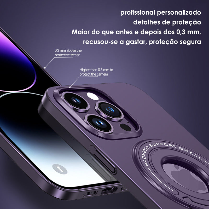 Case com suporte + magsafe para iPhone, 15, 14, 13, 12 Pro Max, Samsung S23, Ultra