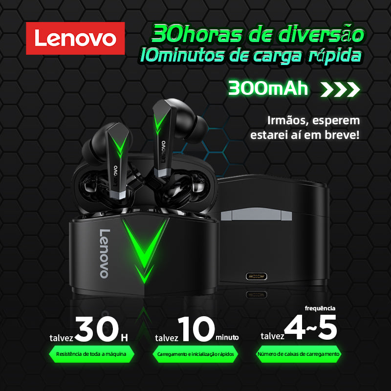 Fone De Ouvido Lenovo-LP6 TWS Gaming com redução de ruido