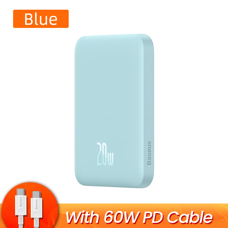 Baseus-Banco de Energia Magnética Sem Fio, Mini Bateria Externa Portátil