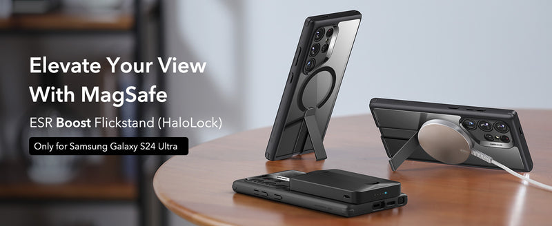 Case transparente à prova de choque com Kickstand para Samsung Galaxy S24 Ultra - MagSafe