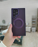 Case transparente Matte - Magsafe, à prova de choque, para Samsung S24, S23, S22 Ultra, Plus