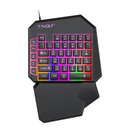 T-WOLF - Kit Teclado e Mouse Gamer Luminoso Teclado de Uma Mão Ergonômico