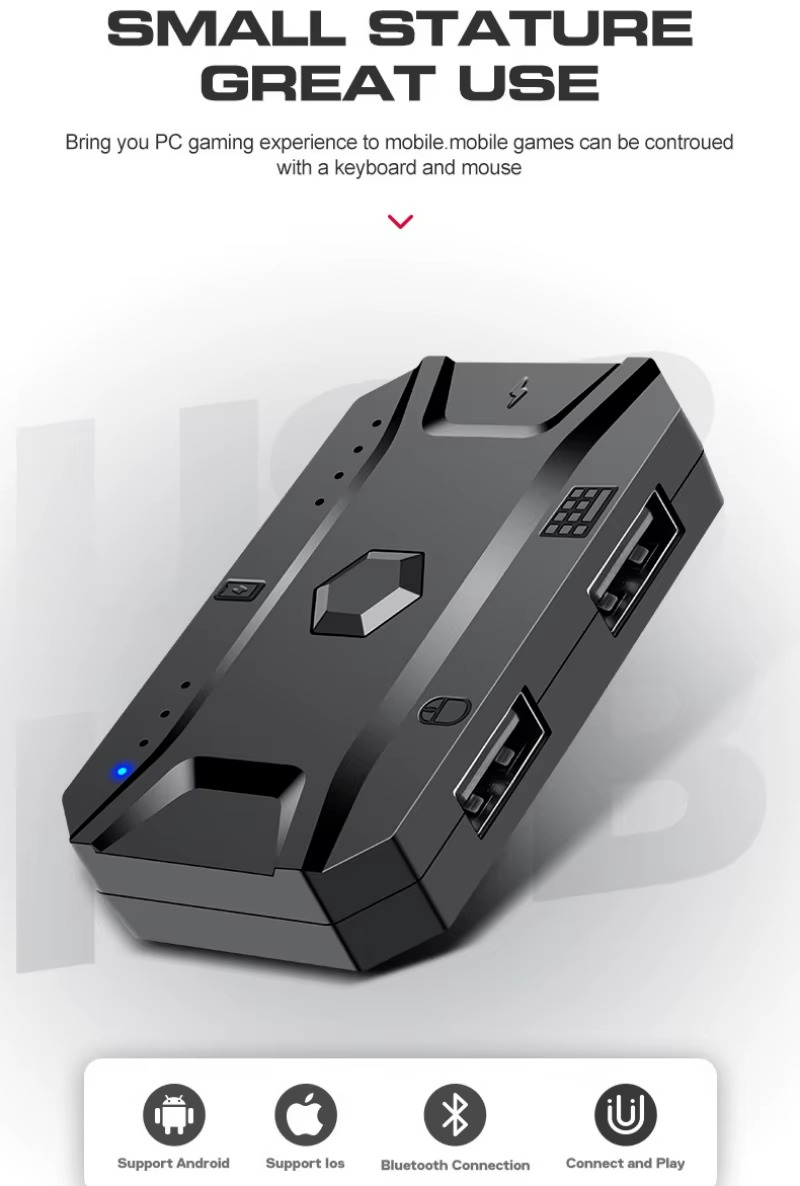 T-WOLF - Kit Teclado e Mouse Gamer Luminoso Teclado de Uma Mão Ergonômico