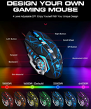 T-WOLF - Kit Teclado e Mouse Gamer Luminoso Teclado de Uma Mão Ergonômico