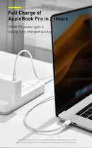 Baseus-Cabo Tipo C para MacBook, USB C para USB Pro, Carregamento Rápido 4.0