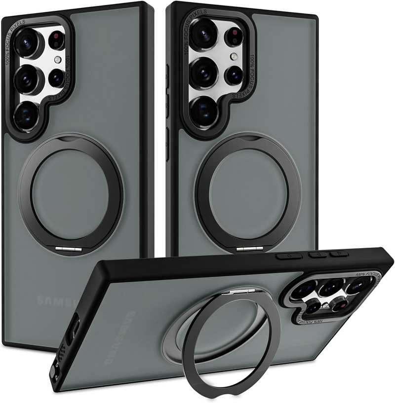 Case transparente Matte - Magsafe, à prova de choque, para Samsung S24, S23, S22 Ultra, Plus