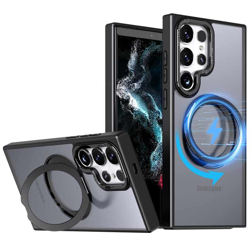 Case transparente Matte - Magsafe, à prova de choque, para Samsung S24, S23, S22 Ultra, Plus