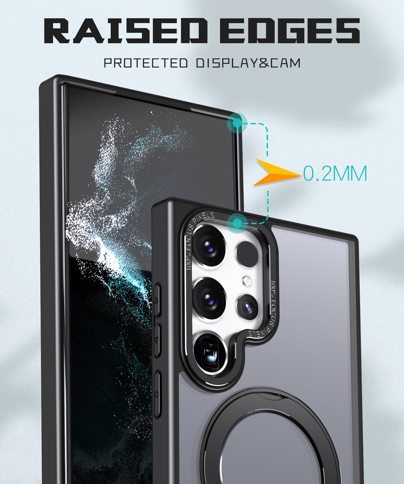 Case transparente Matte - Magsafe, à prova de choque, para Samsung S24, S23, S22 Ultra, Plus