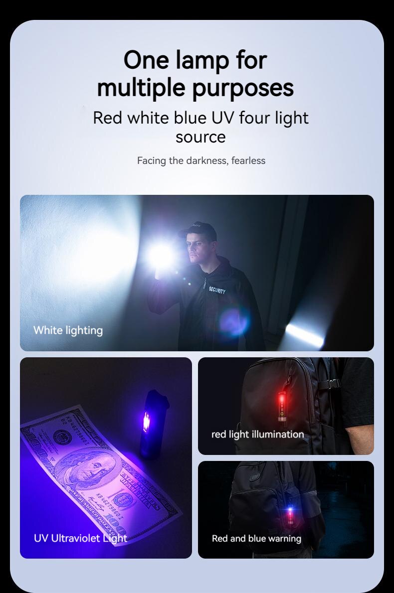 Philips Lanterna Portátil 7 Modos De Iluminação Para Caminhadas E Viagem Auto Defesa