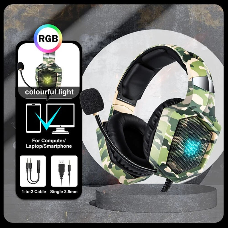 ONIKUMA Gaming Headset with Flexible HD Mic RGB