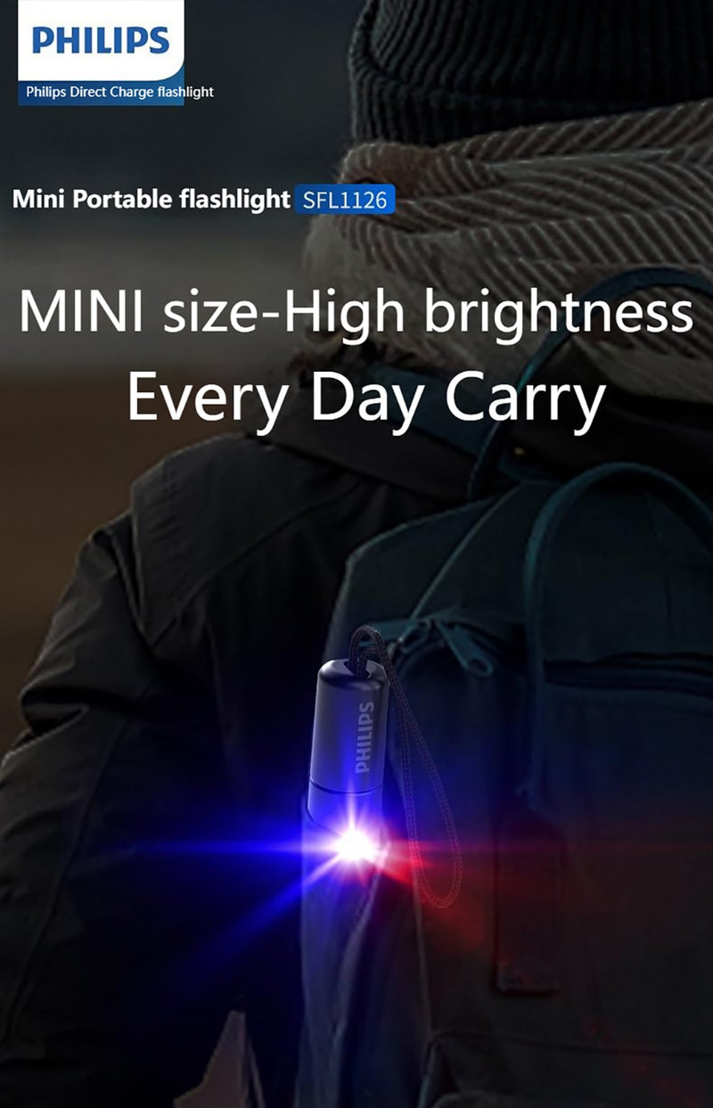 Philips Lanterna Portátil 7 Modos De Iluminação Para Caminhadas E Viagem Auto Defesa