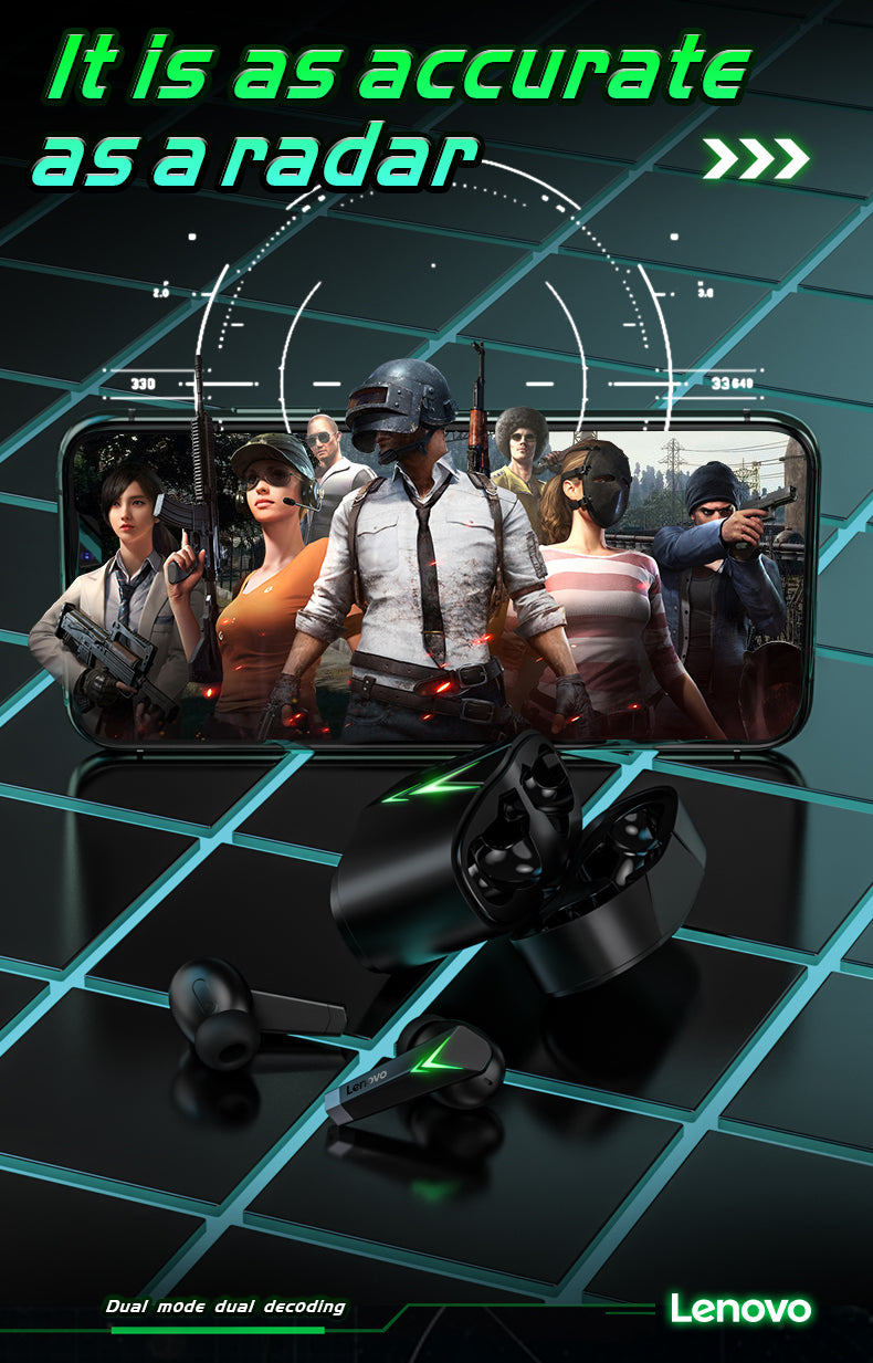 Fone De Ouvido Lenovo-LP6 TWS Gaming com redução de ruido