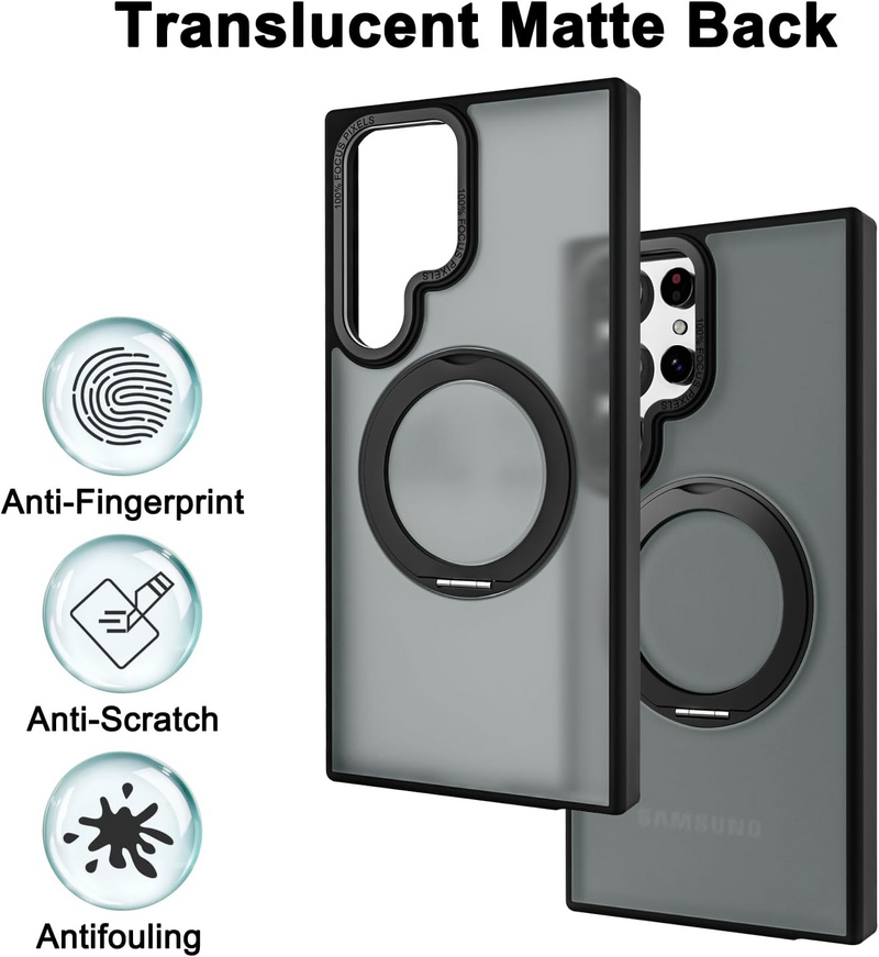 Case transparente Matte - Magsafe, à prova de choque, para Samsung S24, S23, S22 Ultra, Plus