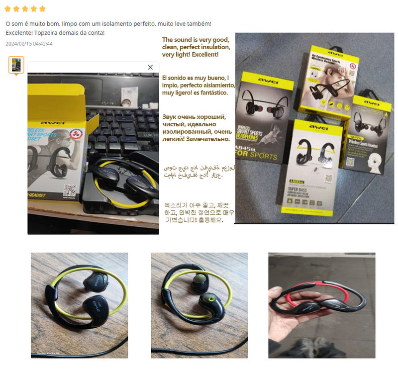 Fone de ouvido bluetooth Awei A880BL